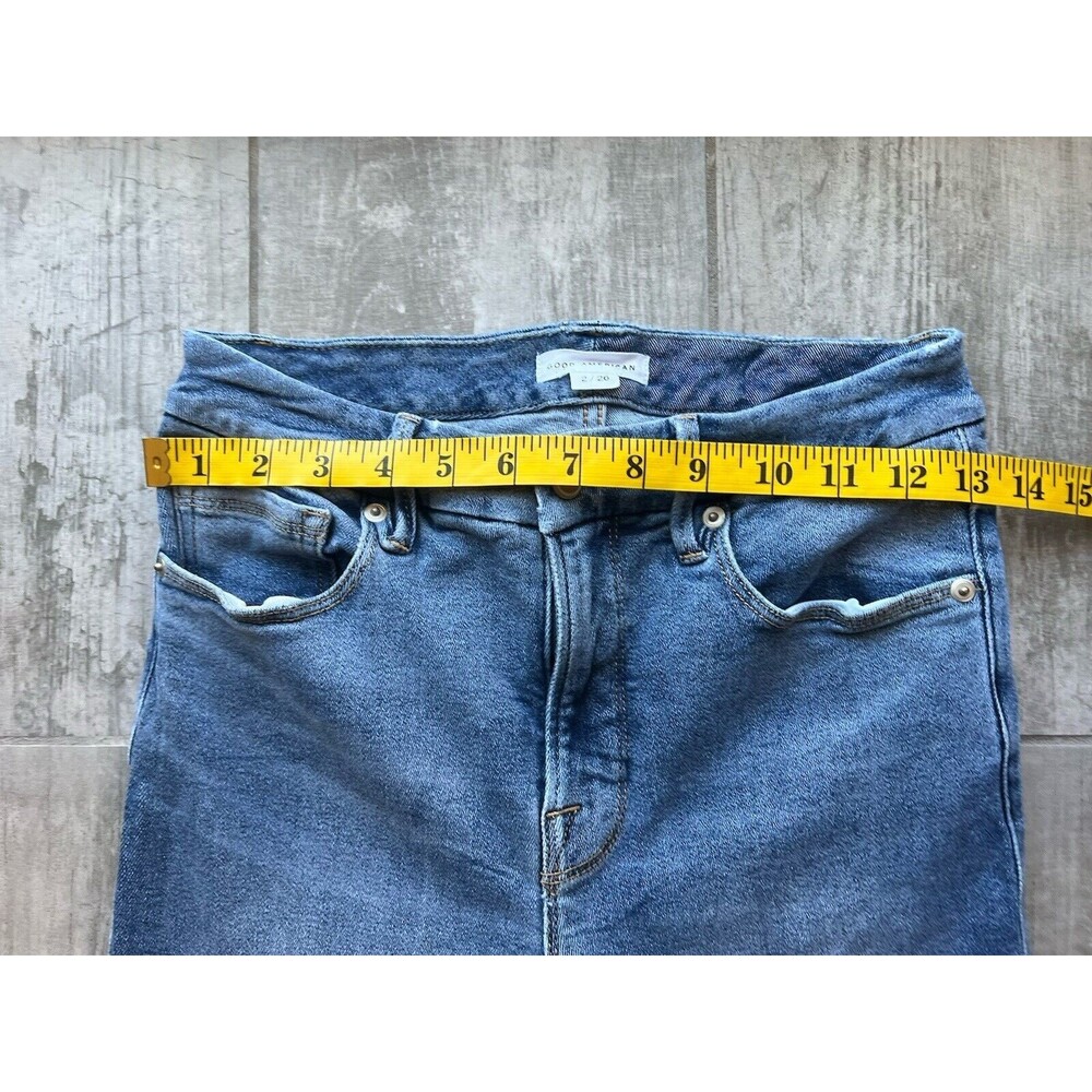 Good American GOOD LEGS STRAIGHT JEAN GSPBY941T Deco Yoke High Rise Stretch 2 26 - Picture 9 of 15